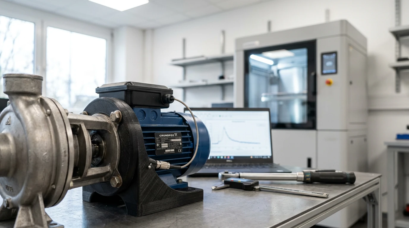 Grundfos pumpa sa prototipom nosača elektromotora u razvojnoj laboratoriji